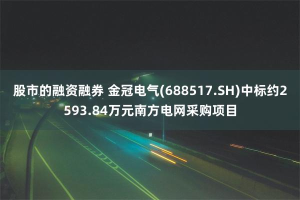 股市的融资融券 金冠电气(688517.SH)中标约2593.84万元南方电网采购项目