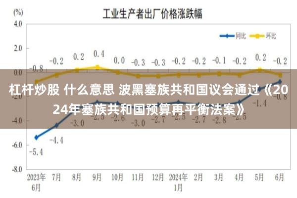 杠杆炒股 什么意思 波黑塞族共和国议会通过《2024年塞族共和国预算再平衡法案》