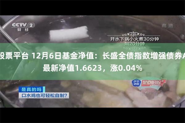 股票平台 12月6日基金净值：长盛全债指数增强债券A最新净值1.6623，涨0.04%