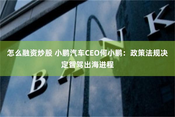 怎么融资炒股 小鹏汽车CEO何小鹏：政策法规决定智驾出海进程